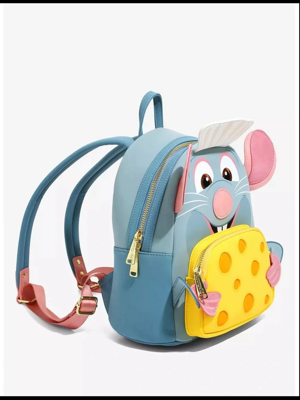 Loungefly Mouse & Cheese Mini Backpack - Light Blue, Yellow & Pink